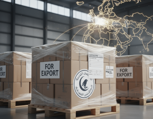 پالتهای بستهبندیشده پکهای پزشکی آماده صادرات به بازارهای منطقهای.